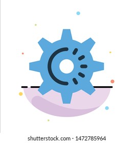Cog, Gear, Setting, Idea Abstract Flat Color Icon Template
