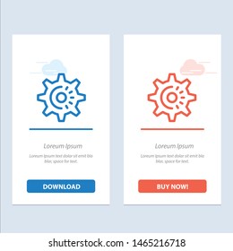 Cog, Gear, Setting, Idea  Blue and Red Download and Buy Now web Widget Card Template. Vector Icon Template background