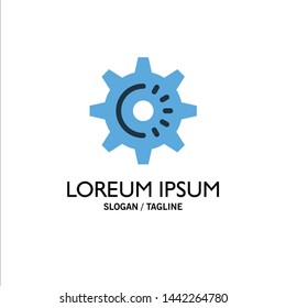 Cog, Gear, Setting, Idea Business Logo Template. Flat Color