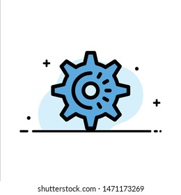 Cog, Gear, Setting, Idea  Business Flat Line Filled Icon Vector Banner Template. Vector Icon Template background