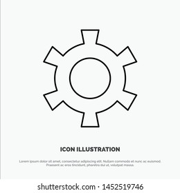 Cog, Gear, Setting Line Icon Vector