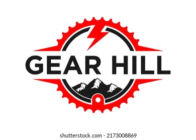 Cog gear sprocet logo design mountain bike downhill sport icon symbol bicycle workshop