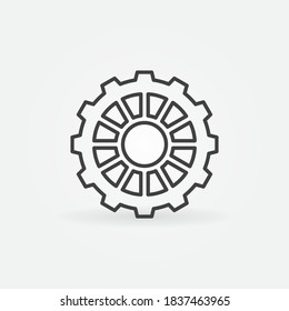 Cog or Gear Wheel outline vector concept icon or design element