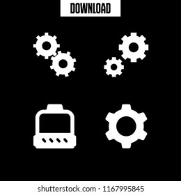 cog icon. 4 cog vector set. gears, cogwheel, gear and pulley icons for web and design about cog theme