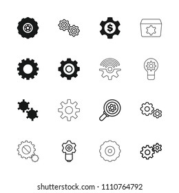 Cog icon. collection of 16 cog filled and outline icons such as gear. editable cog icons for web and mobile.