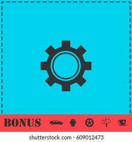 Cog icon flat. Simple vector symbol and bonus icon