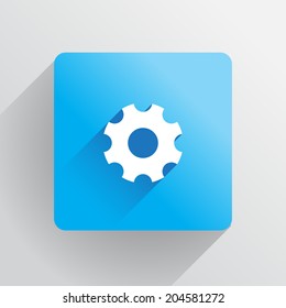 Cog icon in flat style