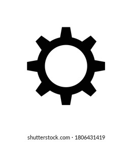 icono de cog, símbolo de configuración en fondo blanco