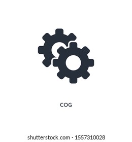 cog icon. simple element illustration. isolated trendy filled cog icon on white background. can be used for web, mobile, ui.