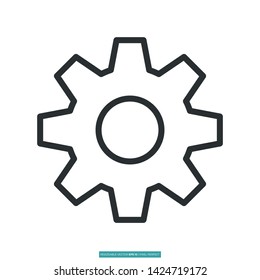 A Cog Icon Vector Illustration Logo Template