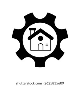 cog icon with white background vector stock illustration