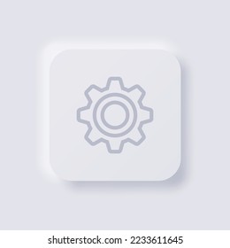 Icono de Cog, Neumorfismo blanco diseño de interfaz de usuario suave para diseño web, IU de aplicación y más, Button, Vector.