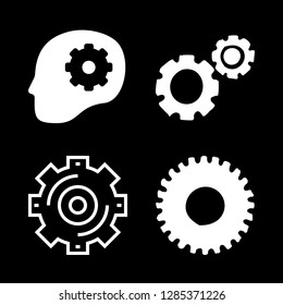 cog icons set with gear, gear in head and cogwheel vector set