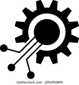 Cog interface icon with flat style. Isolated vector cog interface icon illustrations, simple style.
