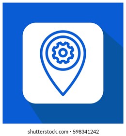 Cog with location vector icon