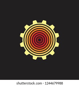 cog machine circle gradient brand logo 