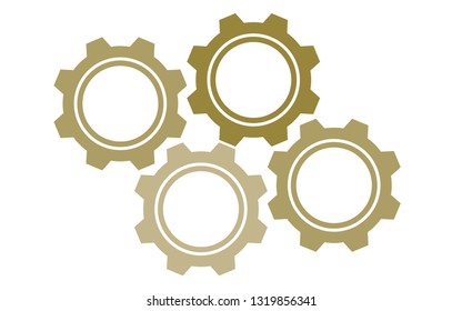 Cog on white background