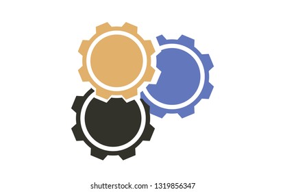 Cog on white background