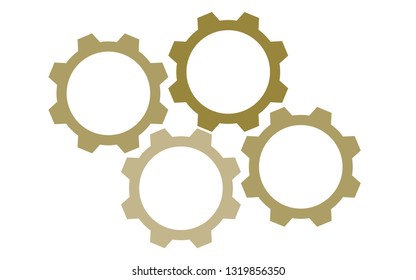 Cog on white background