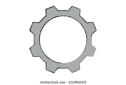 Cog on white background