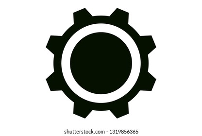 Cog on white background