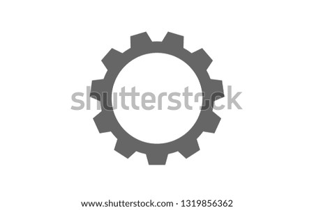 Cog on white background