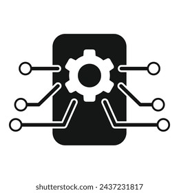 Cog overview icon simple vector. Memory dual machine. Cog tech storage