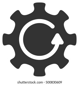 Cog Rotation Direction vector pictograph. Style is flat graphic symbol, gray color, white background.
