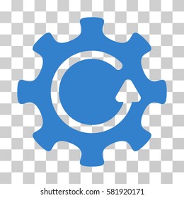 Cog Rotation Direction vector pictograph. Illustration style is a flat iconic cobalt symbol on a transparent background.