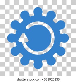 Cog Rotation vector icon. Illustration style is a flat iconic cobalt symbol on a transparent background.