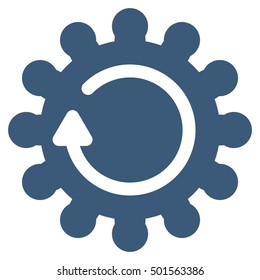 Cog Rotation vector icon. Style is flat graphic symbol, blue color, white background.