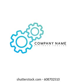 cog setting brand template logo logotype theme vector art illustration