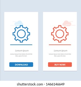 Cog, Setting, Gear  Blue and Red Download and Buy Now web Widget Card Template. Vector Icon Template background