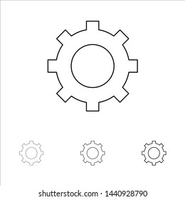 Cog, Setting, Gear Bold and thin black line icon set