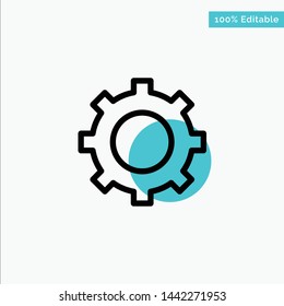 Cog, Setting, Gear turquoise highlight circle point Vector icon