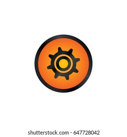 cog setting glossy orange  color website internet icon button theme vector art