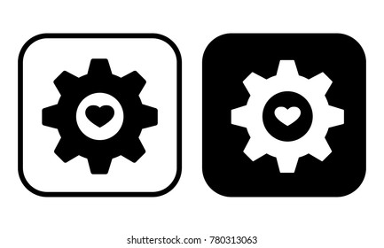 Cog settings with heart icon