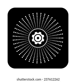 Cog Settings Icon on a black background, vector