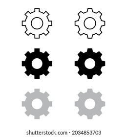 Cog settings icon set. Gears vector icon