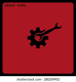 Cog Settings. icon. vector design. Flat design style 