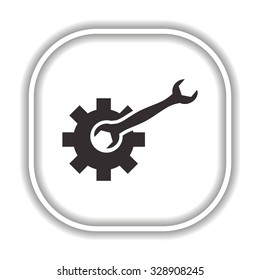 Cog Settings.  Modern design flat style icon