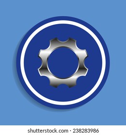 Cog Settings on a blue background, vector, EPS 10