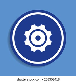 Cog Settings on a blue background, vector, EPS 10