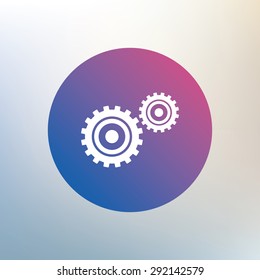 Cog settings sign icon. Cogwheel gear mechanism symbol. Icon on blurred background. Vector