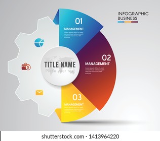 Cog symbol teamwork for infographic.education and business concept design,used for banner,data,presentation business,chart.Vector illustration.