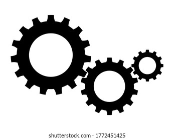 cog symbol.Gears Vector Icon. Continuous running gear Concept of organizational movement