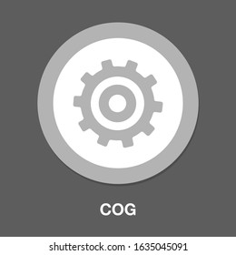 Cog vector icon, setting symbol. Modern, simple flat vector illustration for web site or mobile app