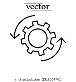 Icono vectorial Cog, símbolo de configuración ilustración vectorial en fondo blanco..eps