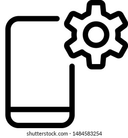 Cog wheel for cell phone setting logotype