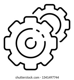 Cog wheel gear icon. Outline cog wheel gear vector icon for web design isolated on white background
